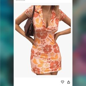 y2k hawaii flower print dress